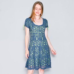 Betsey Johnson | Dresses | Betsey Johnson Vintage Blue Crochet Dress |  Poshmark